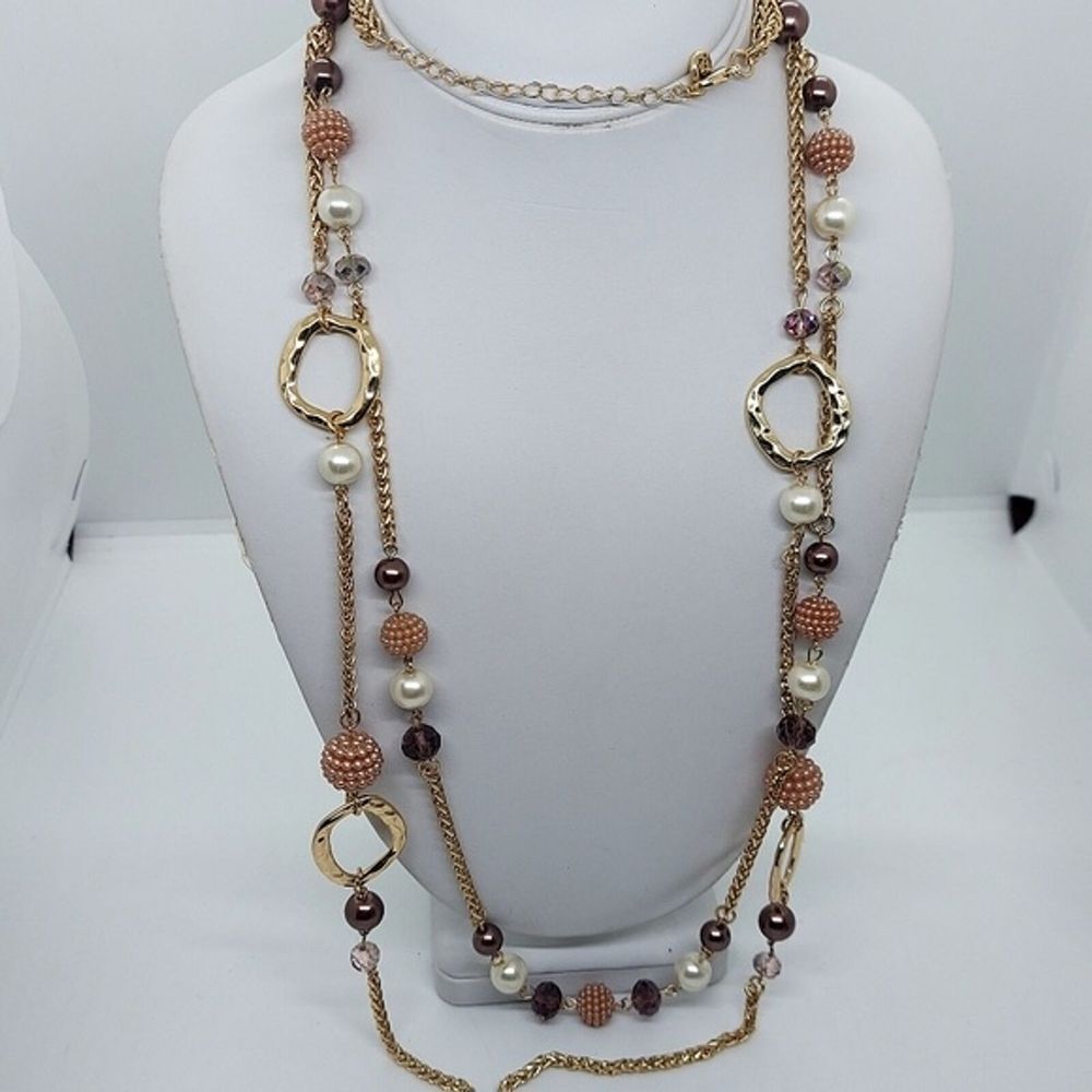 1946 long double strand bead Chain Necklace